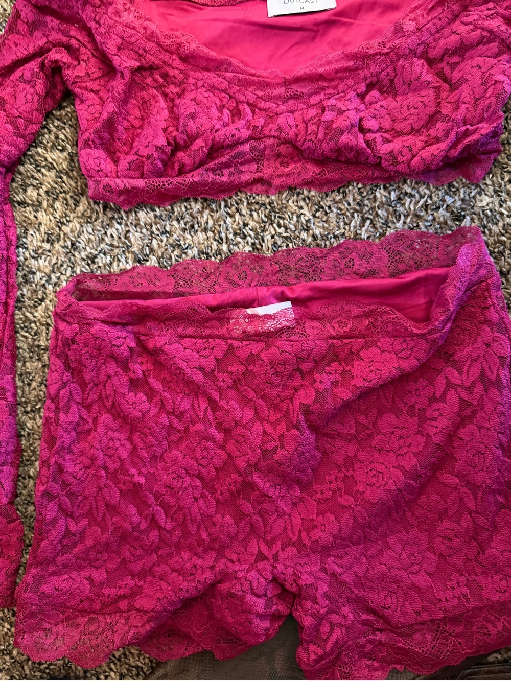 Lace Mini Skirt in Deep Wine - Women’s Sexy Mini - Picture 4 of 4